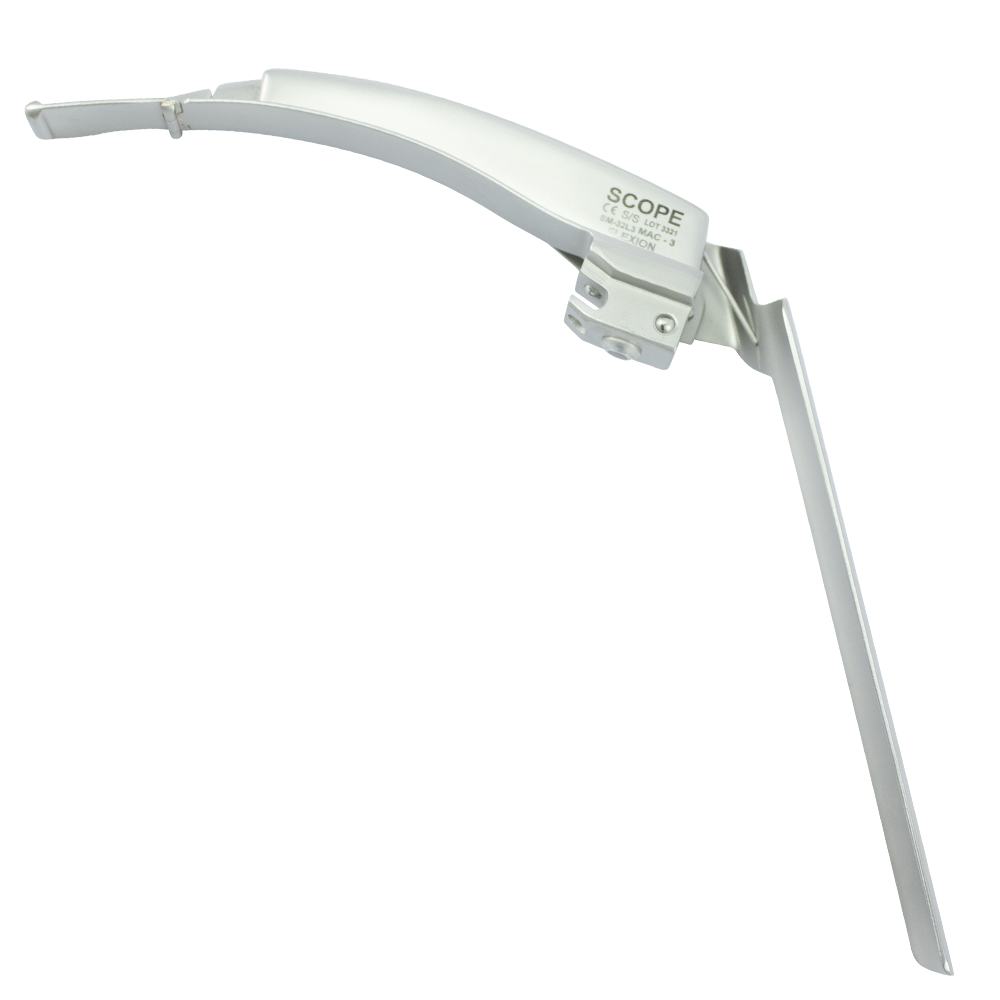 Lâmina Inox de Laringoscópio Fibra Óptica - Flexion Tip - Curva MAC 3 - SM-32L3 - Scope Medical